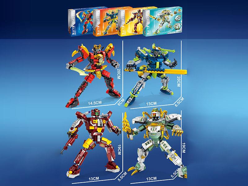 Three-Changes Mecha Elite Small Particle Building Blocks 334/330/337/324PCS