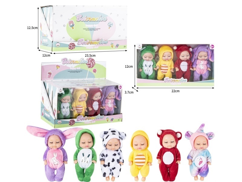 4-Inch Solid 4-Person Sleeping Doll (3 Boxes)