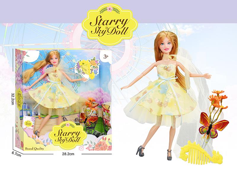 11.5 Inch 11-Joints Fashion Doll With Simulated Bouquet, Comb