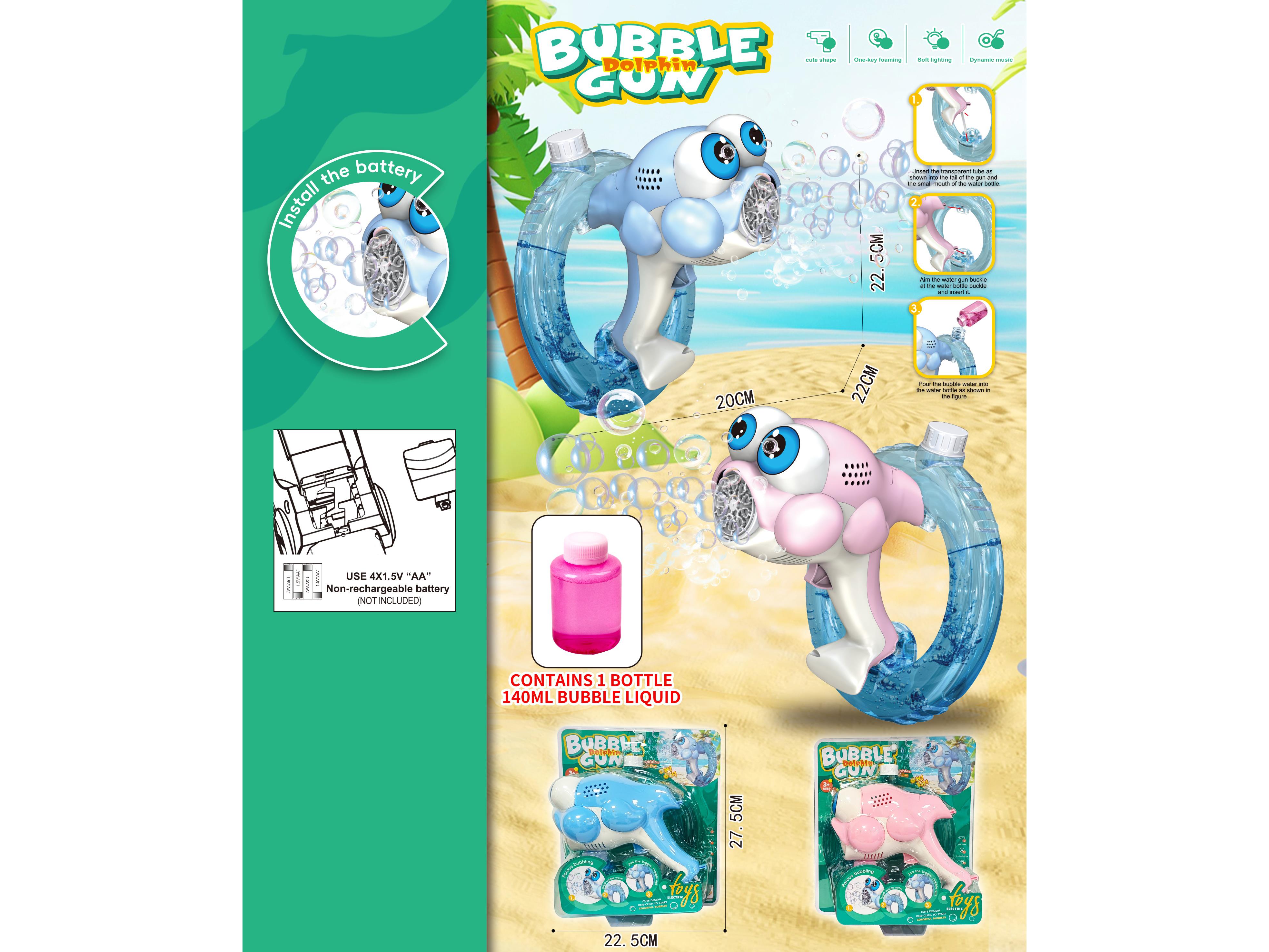 Dolphin Bubble Gun Battery Model (4*Aa Battery Not Included)
