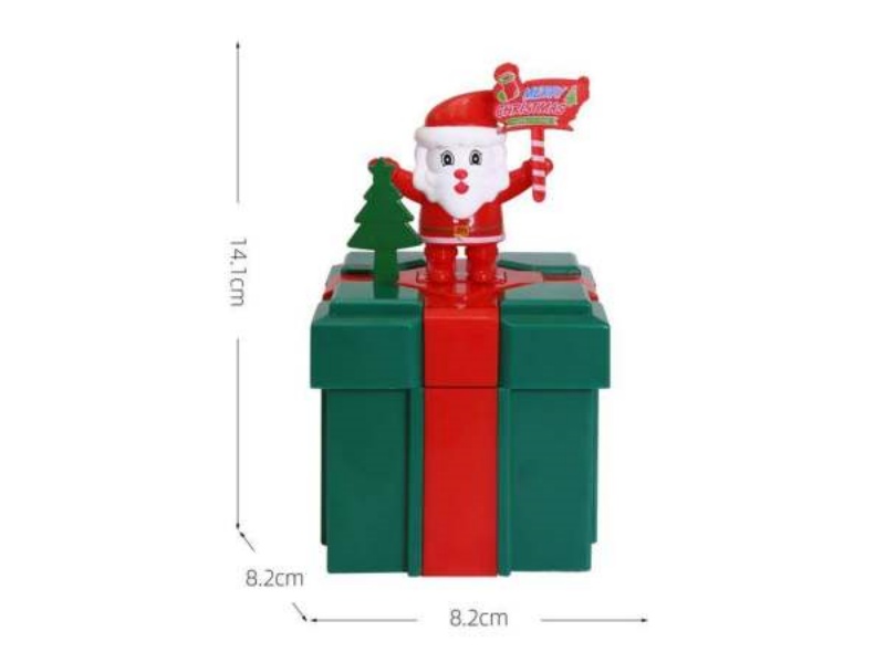 Food Grade Gift Box Square - Green Santa Claus Style