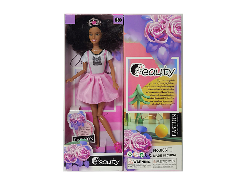 11.5" 11-Joint Solid Black-Skinned Doll