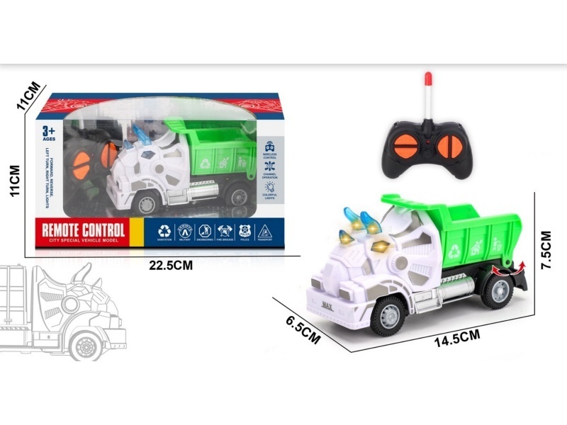 Four-Way Triceratops Remote-Controlled Sanitation Truck