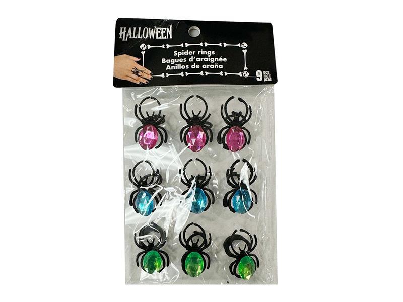Halloween Gem Spider Finger Rings