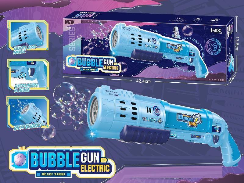 10-Hole Large Blue Electric Laifu Bubble Gun + Cool Lights And Music