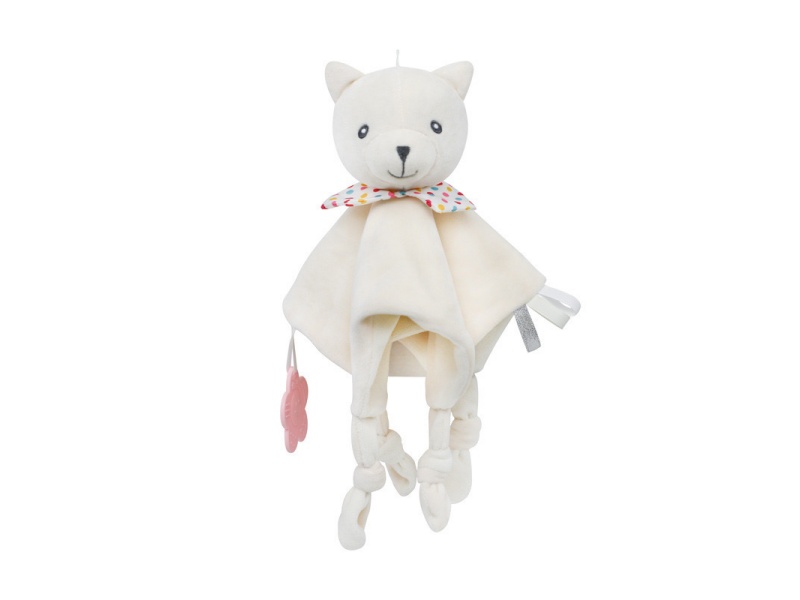 Solid-Color Polar Bear Baby Teething Pad