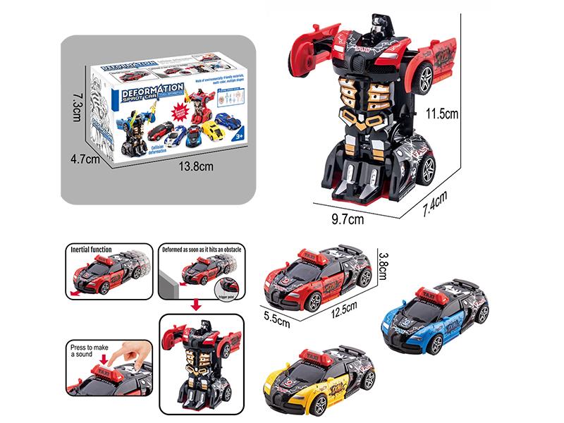 Friction Crash One Key Deformation Bugatti Taxi Car 1PCS