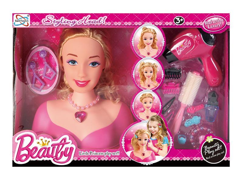 Barbie Head +Adornment Toys Set