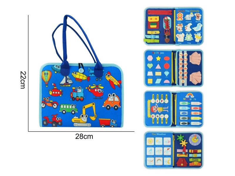 Montessori Early Childhood Education And Intelligence - 5-Page Felt Busy Book For Cars