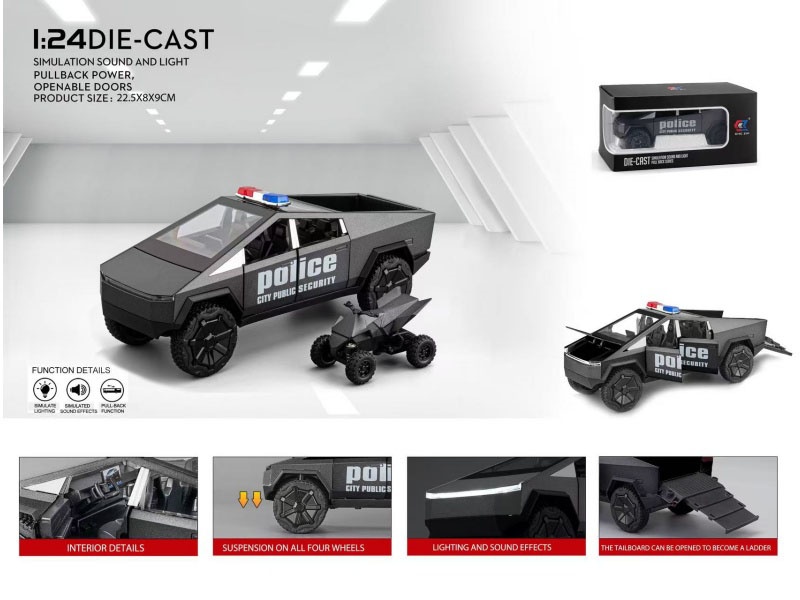 1:24 Tesla Pickup Police Car