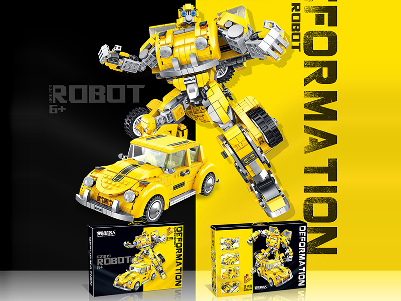Bumblebee Transforming Robot Small Particle Building Blocks 1096pcs