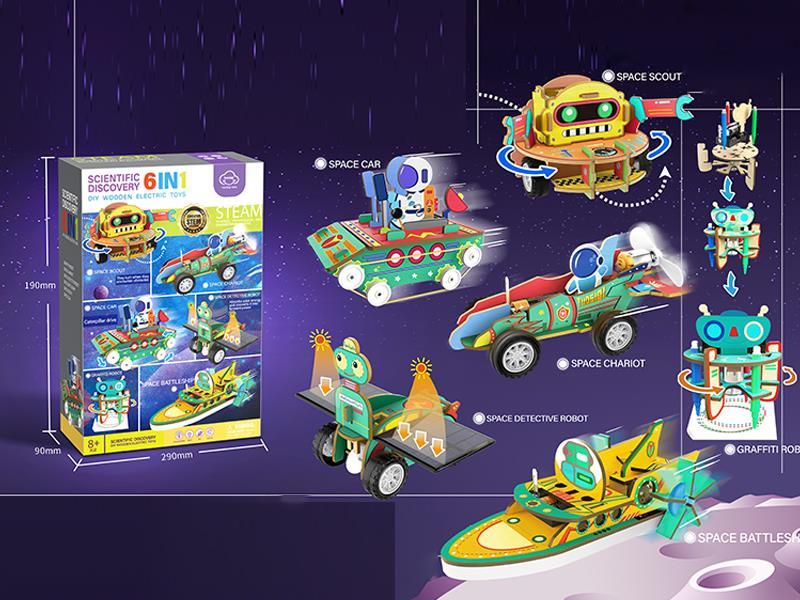 6 In 1 DIY B/O Space Theme Wood