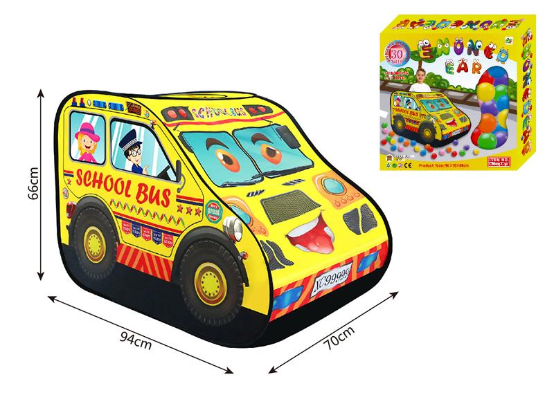 Children School Bus Tent + 30 Balls