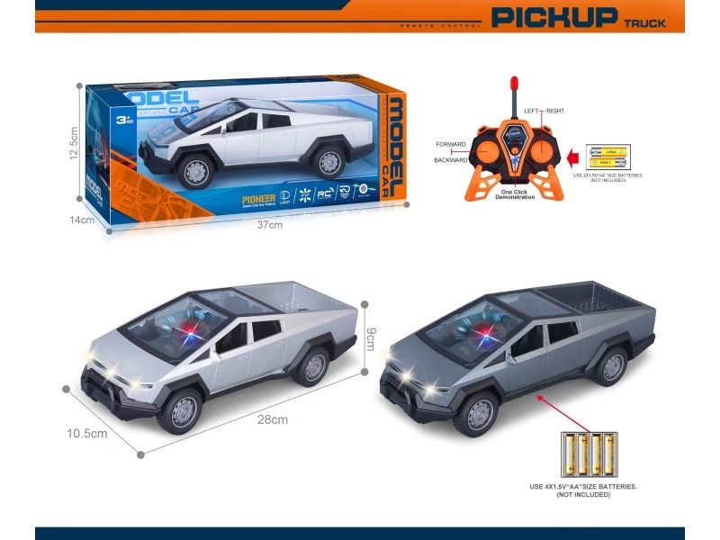 27Mhz 1:14 Five-Channel Tesla Cybertruck Remote Control With Lights, One-Button Demonstration, Bright Window Seat Uv Spray Paint (Battery Not Included)