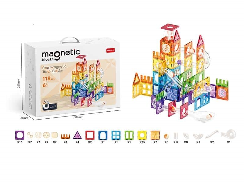 Magnetic Track Building Blocks 118pcs