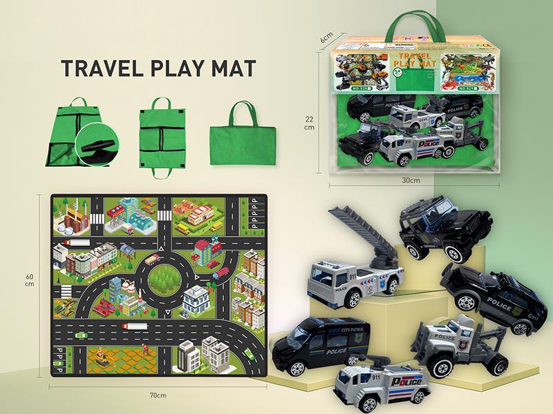 Carpet Portable Storage Bag - Alloy Police Car Scene