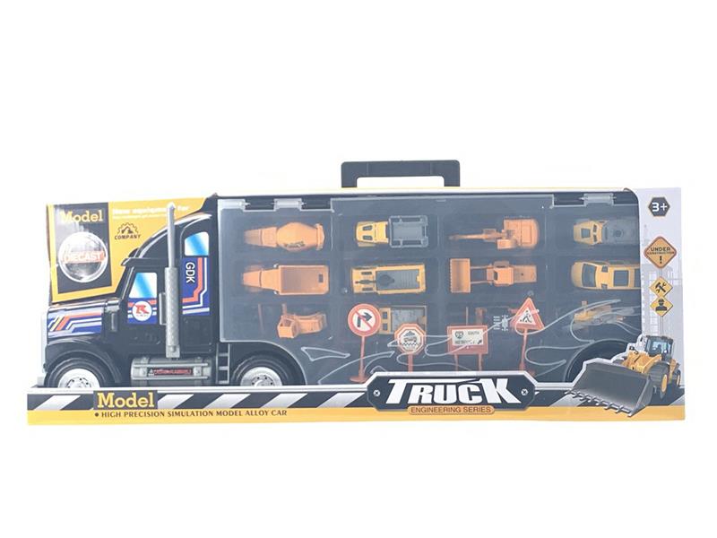 Storage Container Truck With 12 Alloy Cars, 4 Guidepost