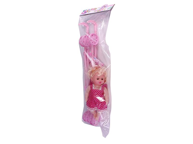 Doll With Plastic Stroller