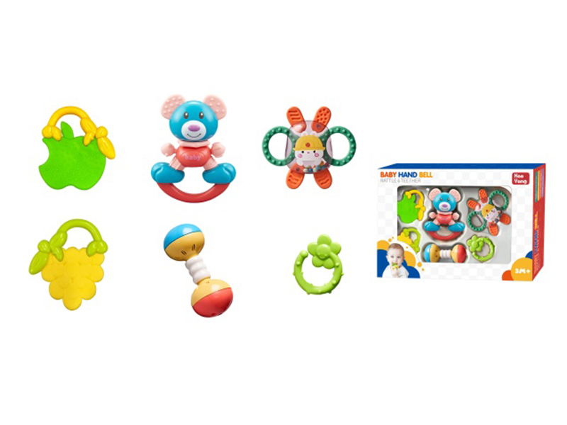Baby Teether Rattle Set 6pcs