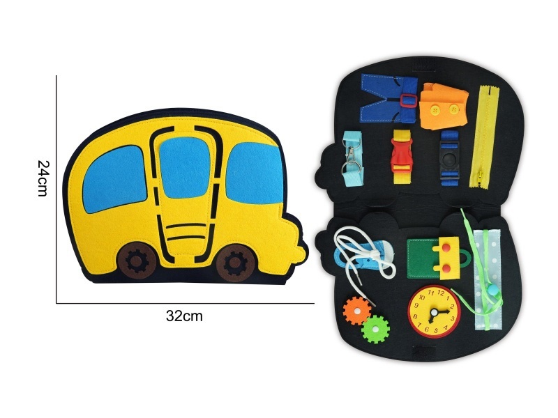 Montessori Early Childhood Education And Intelligence Development - Felt Single Page Bus Busy Board