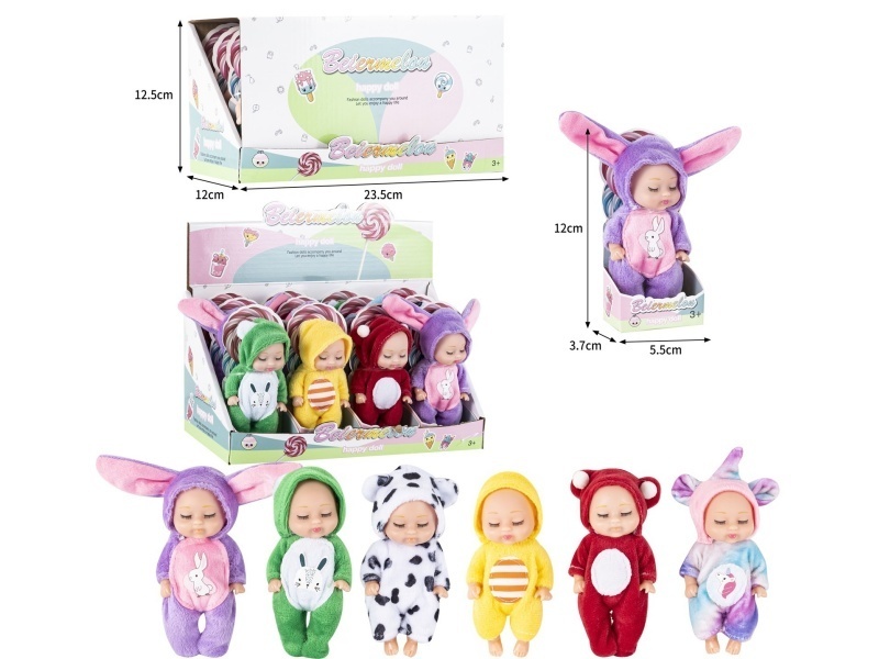 4-Inch Solid Sleeping Dolls (12-Piece Set)