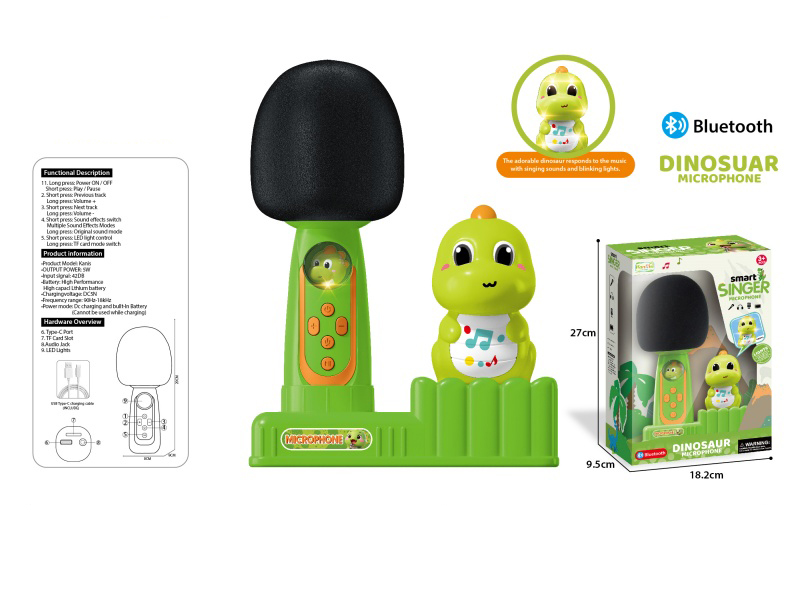 Bluetooth Lighting Music Microphone + Dinosaur Voice-Controlled Lighting