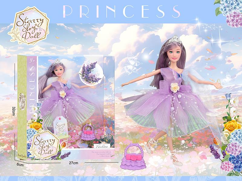 11.5 Inch 11-Joint Flower God Princess Doll(Lavender)