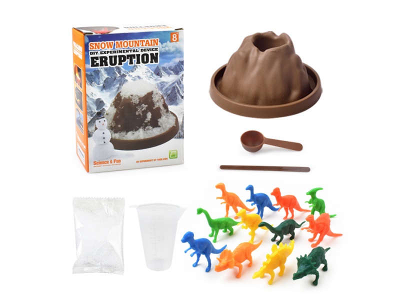 Snow Mountain Eruption DIY Experiment Device + Dinosaurs Toys