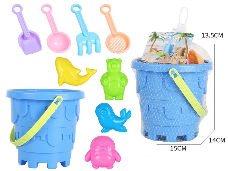 Castle Beach Bucket Fear Polar Animal 9-Piece Set