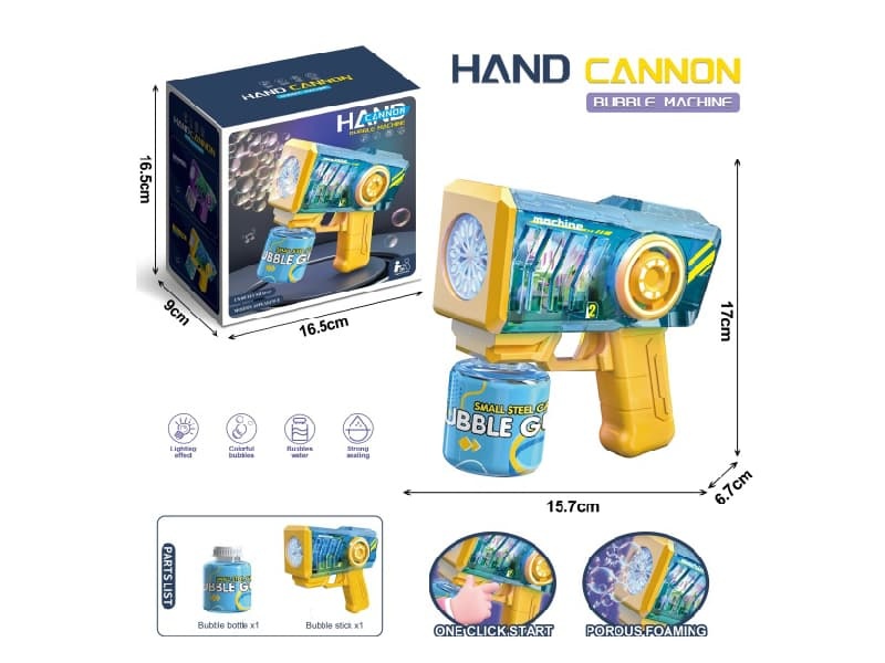 Mechanical Bubble Gun (1 Bottle Of 90ml Bubble Water)