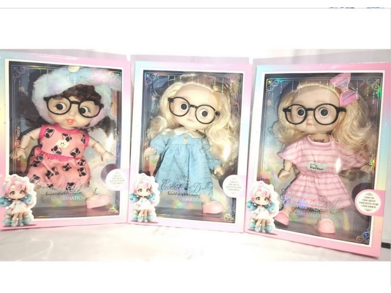 12-Inch 28Cm 14-Joint Solid 3D True Eyeball Cute Kid Peach-Flavored Meatballs With Eyes In 3 Mixed Sets