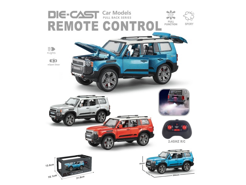 1:22 Remote Control Spray Toyota Prado Alloy Car