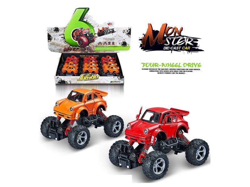 12PCS 1:36 Q Version Alloy Return Force Simulation Climbing Wheel