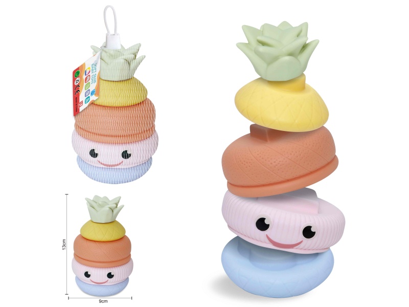 Soft Plastic Pineapple Stacking Toy 5pcs