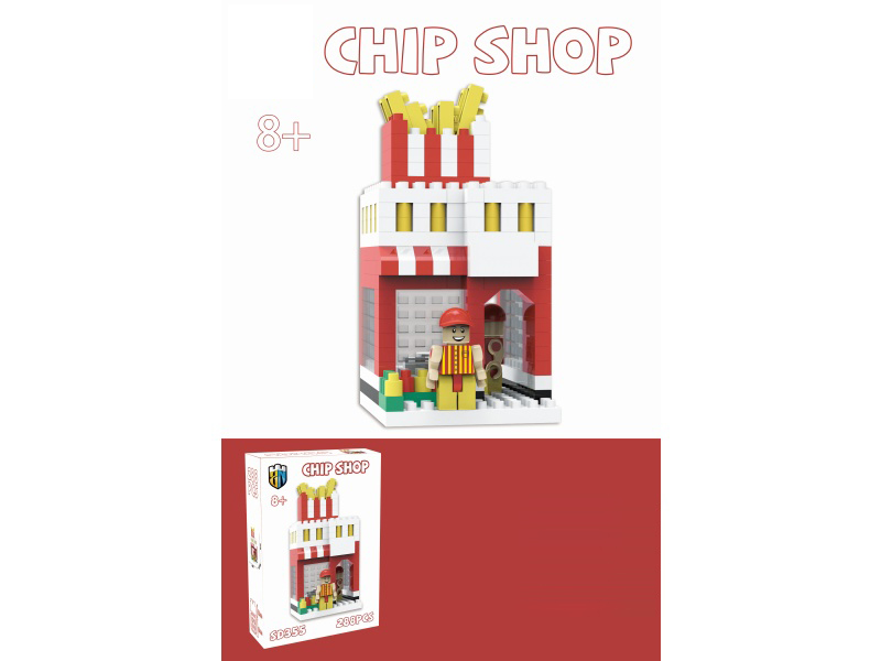 Street View Series - 288 PCS Of Fries Shop Building Blocks