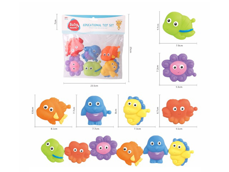 Bathroom Toys Spray Water Sea Animals 6pcs