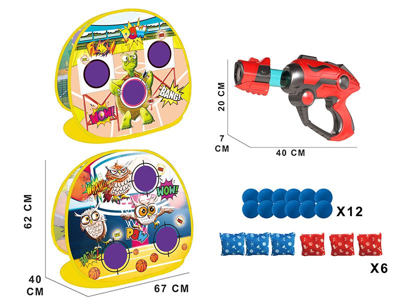 Bean Bag Throwing Shooting Gun Double-Sided Shooting Target Set