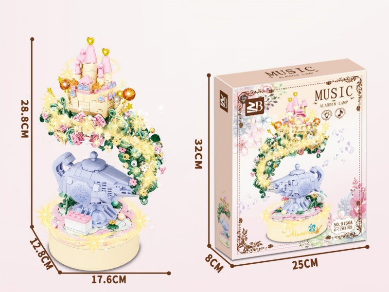 Building Blocks: Sky City Music Box With Light 861 Pieces