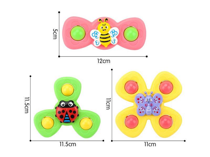 Cartoon Insect Sucker Spinner Toy 3 In 1