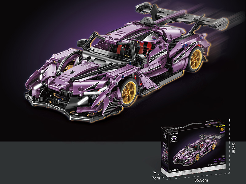 1:14 Metal Purple Apollo Arrow Car Model Building Blocks 1220pcs