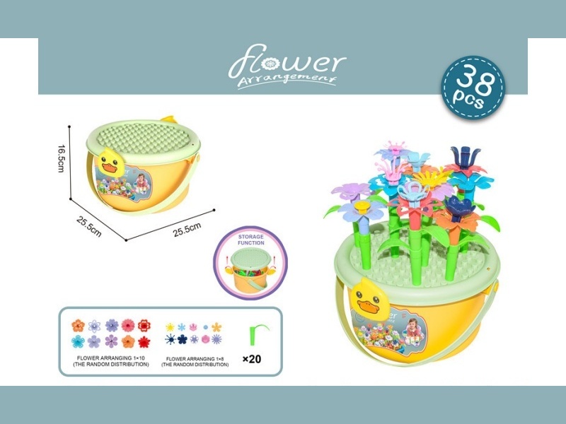 Diy Puzzle Building Block Assembly Flower Arrangement Park Set 38Pcs