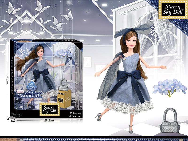 11.5 Inch 11-Joints Fashion Doll With Handbag, Bouquet