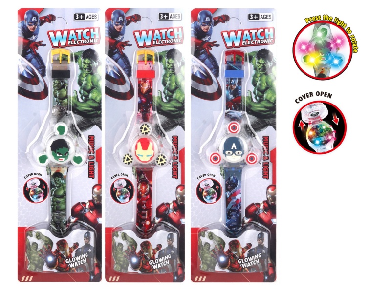 Three Head Revenge Rotating Light Music Watch (3 Mixed)