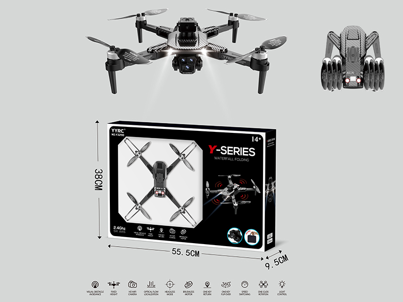 2.4G R/C Brushless Motor, Optical Flow Localization,Dual WiFi Cameras,  Folding Aerial Photography Drone