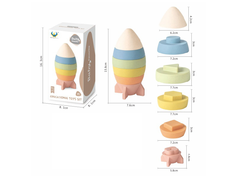 6PCS Rocket Stacked Blocks