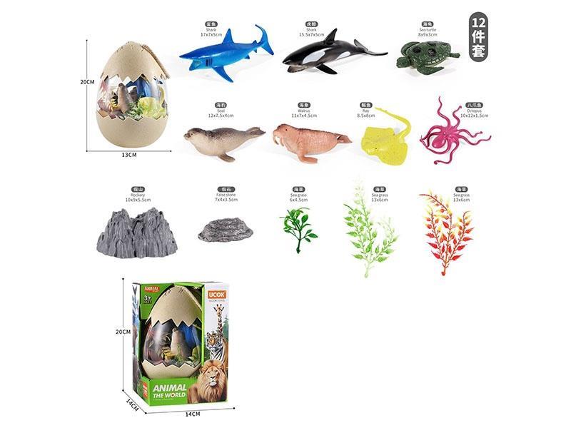 12-Piece Marine Animal Scene Set