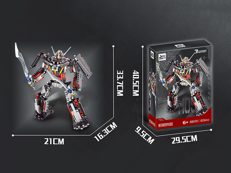 Building Blocks: Mecha Triple Transformation (Dinosaur, Battleship, Mecha) 826 Pieces