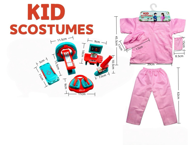 Diy Clothing Role-Playing Doctor'S Surgical Gown + Pants + Hat + Mask + 5-Piece Set (Thickened Style) Powder