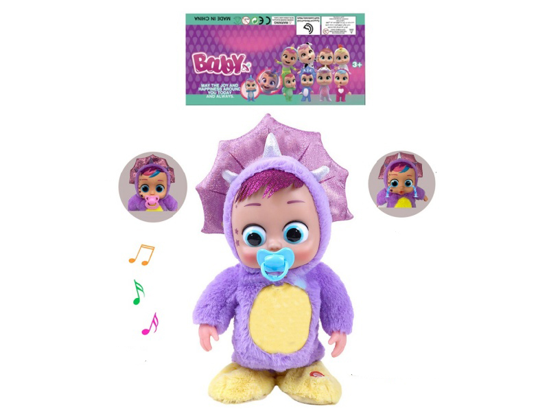 22 Inch B/O Walking 12D Eyes Solid Cry Baby Doll With Pacifier Sensor