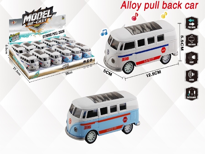 The 1:32 New Simulation Volkswagen Bus Racing Car, The Rally Alloy Car, Opens With Lights And Music